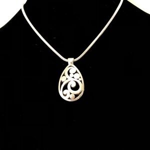 Brighton scroll necklace.  Like new silver plated Contempo Necklace.